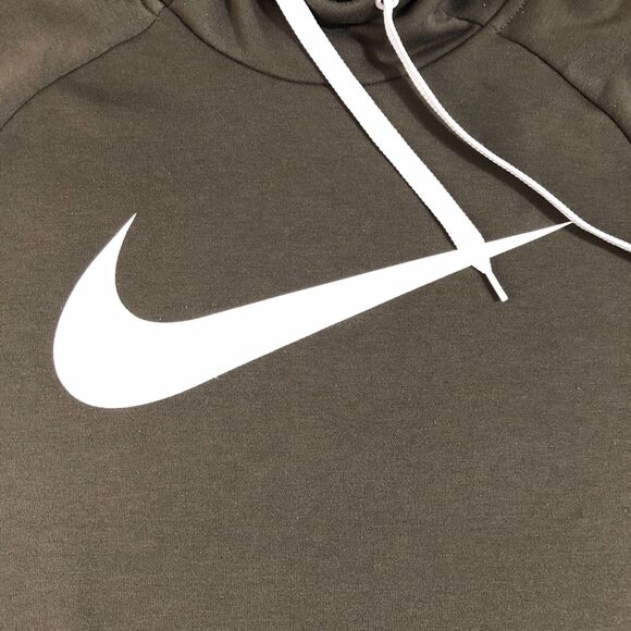 Nike Hoodie Mens Large Green Logo Dri-Fit Swoosh‎ Pullover Sportswear Sweatshirt - Picture 9 of 13